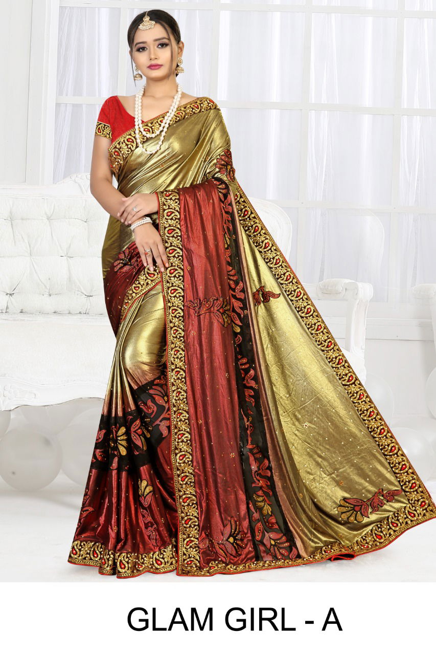 Ronisha Glam Girl Latest Fancy Designer Heavy Diamond Latest Saree Collection
